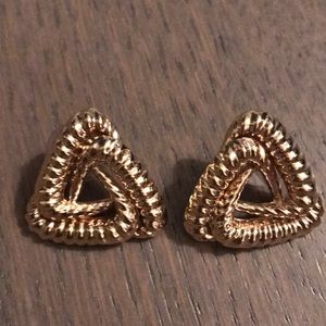14k gold modern triangle earrings